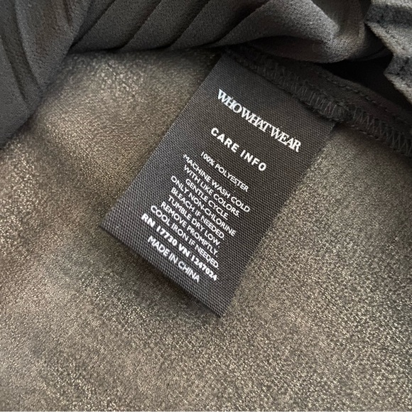 WHOWHATWEAR Sheer Accordion Pleat Tie Neck Blouse - Picture 15 of 16